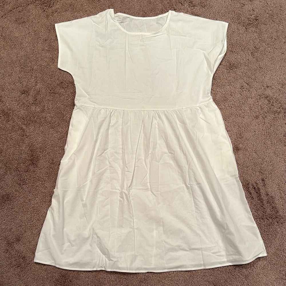 White Short Sleeve Dress